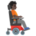 person in motorized wheelchair facing right, dark skin tone